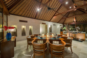 Dining Area at Night - Villa Ramadewa